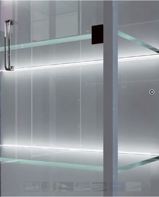 Set of 3, 41x35 cm Warm White LED Illuminated Edge Glass Shelf Silver 